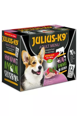 Julius-K9 - Special Pack - Veal &amp; Rabbit - Borjú és Nyúl Szószban 12×100g