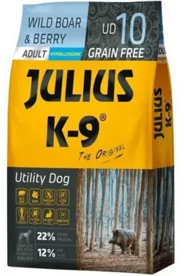 Julius-K9 - Adult Wild Boar &amp; Berry - Vaddisznóhús Tőzegáfonyával - 10kg