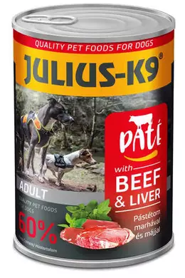 Julius-K9 - Konzerv - Paté - Adult Beef and Liver - Marha és Máj 400g