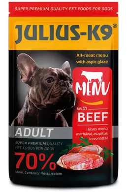 Julius-K9 - Alutasakos Húsos Menü Marhával 125g