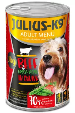 Julius-K9 - Konzerv - Beef and Green Peas - Marha és Zöldborsó - 1240g