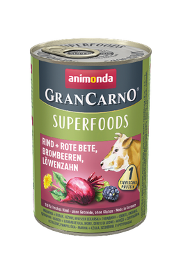 Animonda Grancarno Superfoods Adult -Marha - Cékla - Szeder - Pitypang 400g