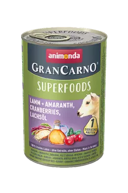 Animonda Grancarno Superfoods Adult Bárány - Amaránt - Áfonya - Lazacolaj 400g