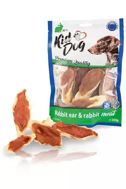 KidDog Rabbit Ear &amp; Rabbit Meat - Nyúlfül Nyúlhússal 250g