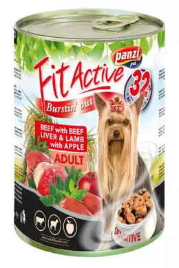 FitActive Dog - Konzerv - Marha, Máj, Bárány és Alma 415g