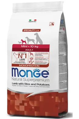 Monge - Natural SuperPremium - Mini Adult - Bárány Rizzsel és Burgonyával 15kg