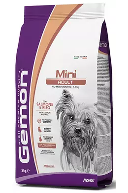 Gemon Dog Száraztáp Mini Adult - Lazac és rizs 3kg