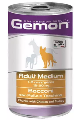 Gemon Dog Konzerv Medium Adult Csirke-Pulyka 1250g 