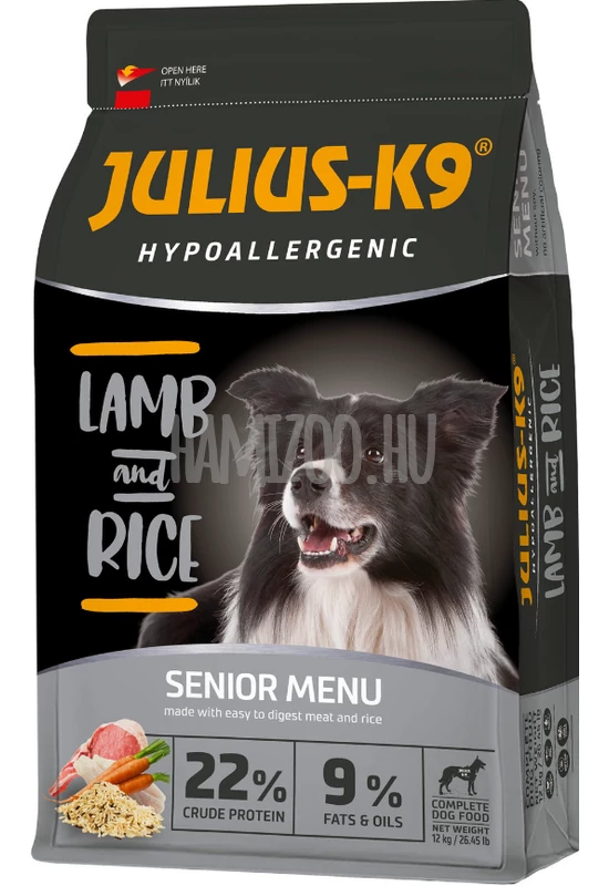 Julius-K9 - Senior/Light Hypoallergenic Bárányhús és Rizs 12kg