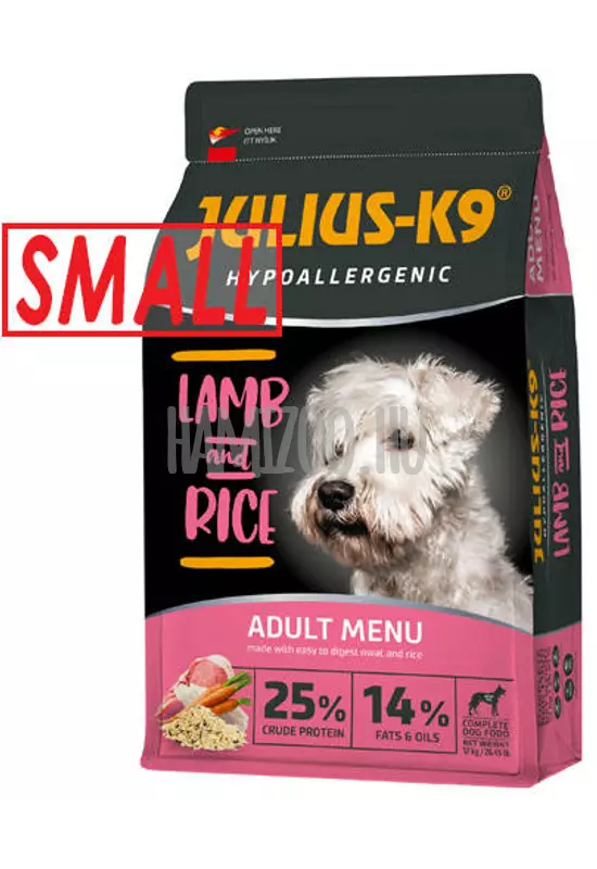 Julius-K9 - Adult SMALL Hypoallergenic Bárányhús és Rizs 12kg