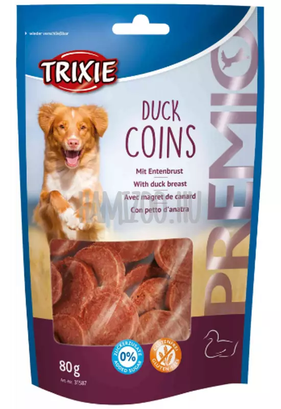 Trixie Jutalomfalat Premio Duck Coins - Kacsa Chips 80g