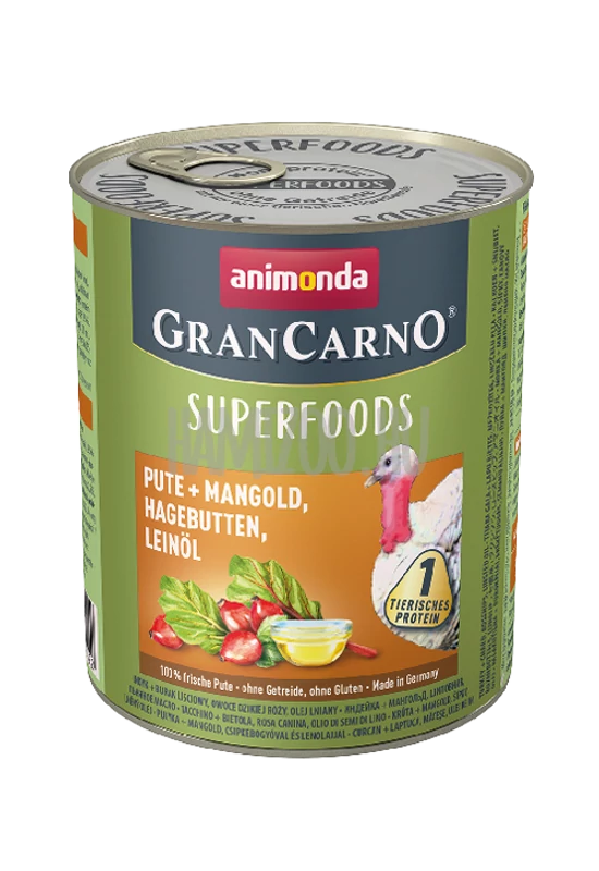 Animonda Grancarno Superfoods Adult Pulyka - Mángold - Csipkebogyó - Lenmagolaj 800g