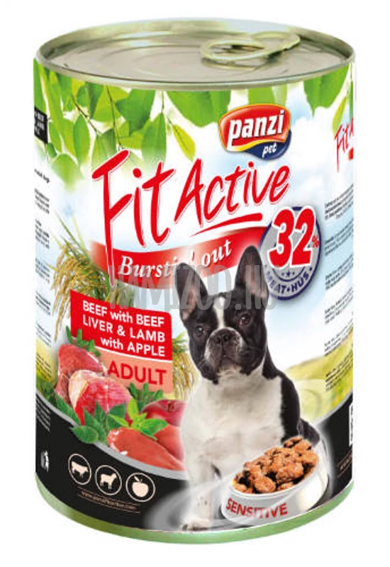 FitActive Dog - Konzerv - Marha, Máj, Bárány és Alma 1240g