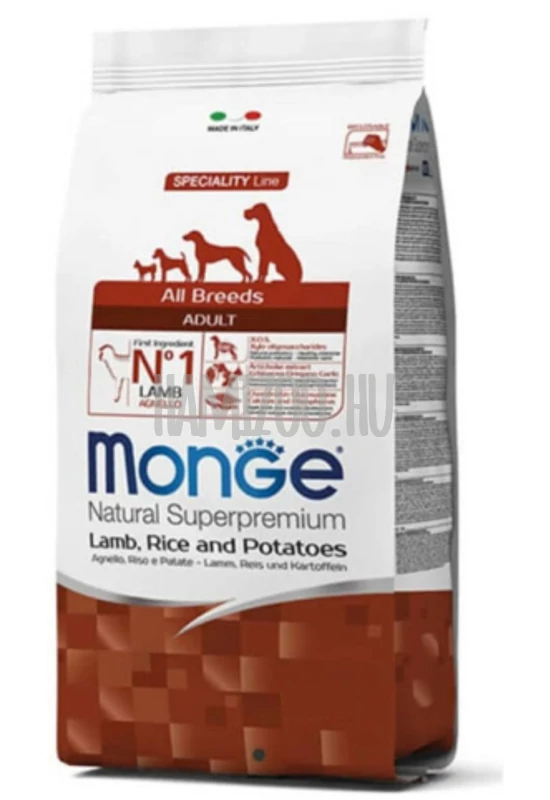 Monge - Natural SuperPremium - Adult - Bárány, Rizzsel és Burgonyával 15kg