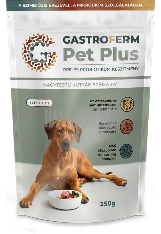 GastroFerm Pet Plus - Nagytestű Kutyák Számára - Prebiotikum és Probiutikum - 250g